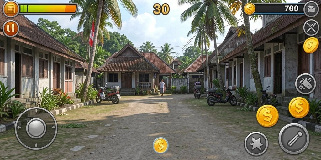Screenshot menunjukkan aksi seru dalam permainan.